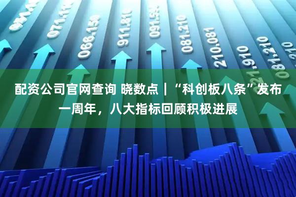 配资公司官网查询 晓数点｜“科创板八条”发布一周年，八大指标回顾积极进展